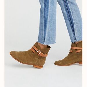 Lincoln Ankle Boots, Jeffrey Campbell x Free People Green Suede Boots